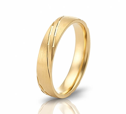 Wedding ring in 18 Karat gold - WRM012 - image 2